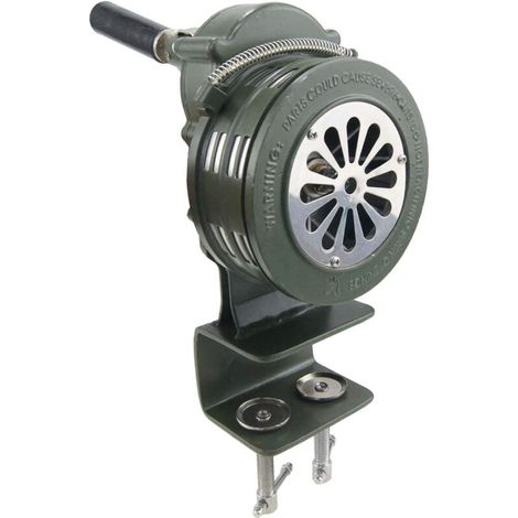 110db Hand Crank Siren Portable Manual Operated Air Raid Siren Fire Emergency Safety Alarm with Bench Clamp Bracket Aluminum Alloy 990633 (1/5)