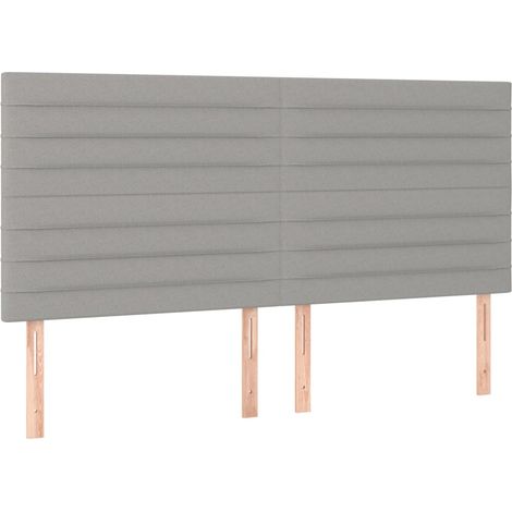 Maison Exclusive - Testiera Grigio Chiaro 200x5x118/128 cm Tessuto