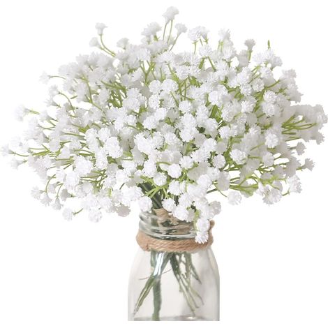 10 bouquets de gypsophile blanche artificielle pour mariage et décoration intérieure-AquaForge (1/5)