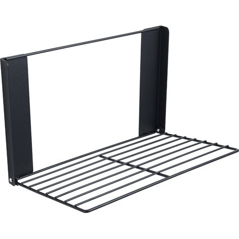 Étagère pliante magnétique multi-usage, gain de place, support de rangement latéral pour vêtements, serviettes, machine à laver, réfrigérateur, salle de bain, buanderie, noir (1/5)