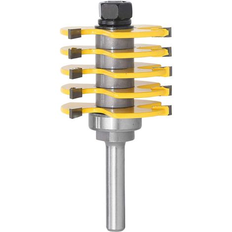 8mm Queue Professionnelle - Fraise à Joint de Doigt 5 Lames Réglables 3 Flûtes pour Bois - Diamètre de Coupe 46mm - Outils de Menuiserie (1/5)