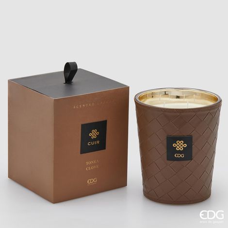 EDG Candela Profumata Cuir Tonka Clove 1400 gr H 18 cm (1/2)