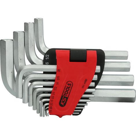 Jeu de clés Allen KS Tools, dans un support à charnière, 14 pcs. 1/16"-3/4" hexagone