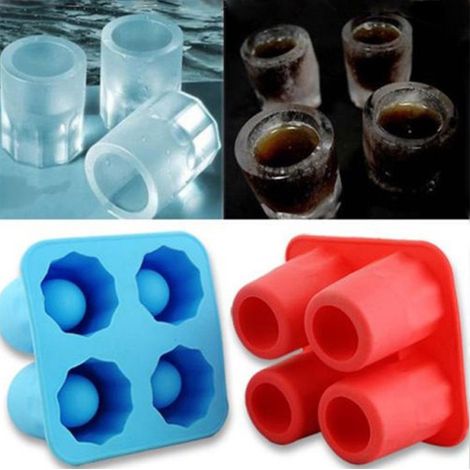 Kreatives Design für Eisbecher mit vier Löchern: Essbare Eisbecher und Eiswürfelformen zum Selbermachen, geeignet für Sommer und Winter.
