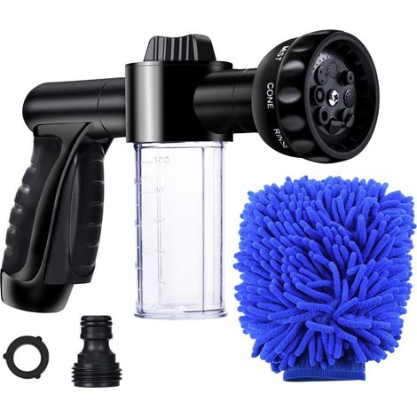 Pistolet d'arrosage, Gardena Arrosoir Avec 8 Modes d'Arrosage avec distributeur de savon de 3,5oz /100 cc, pour le lavage de voiture l'arrosage des plantes et la douche des animaux de compagnie (1/5)