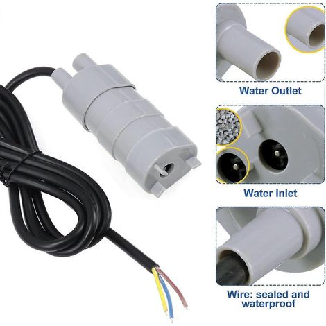 Pompe submersible 12 V 840 L/h, compatible avec camping-cars, bassins, aquariums et fontaines. (1/2)
