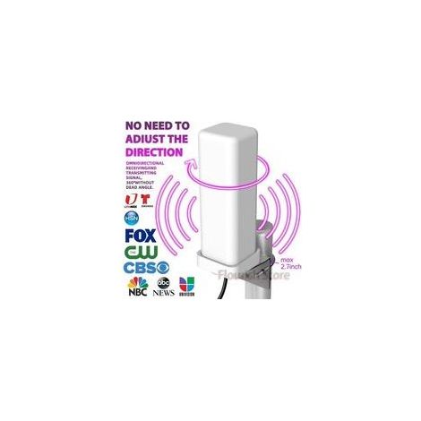 Cellfast – Antenne TV numérique extérieure 6000 miles – HD 1080P 4K – Amplificateur 35dBi pour signal stable à 360° – Gain élevé pour réception optimale (1/4)