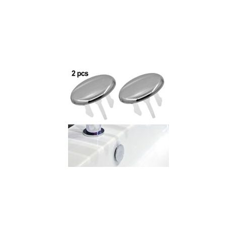 2 tapas de repuesto para el orificio de rebosadero del lavabo del baño, anillo embellecedor redondo de ABS - Crezuo (1/4)