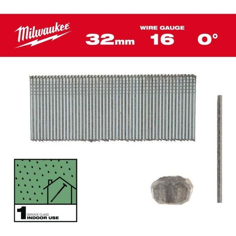 Clavos Milwaukee 16G Acero Galvanizado 25 mm 5000 uds