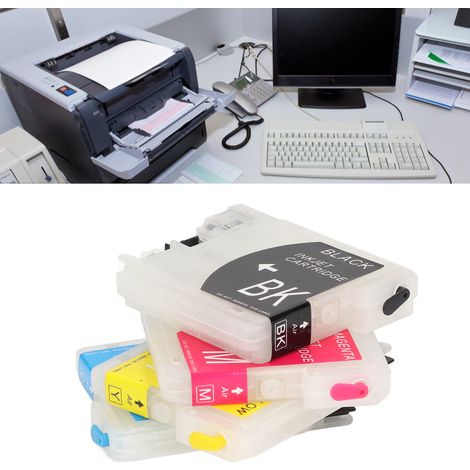 Cartouches d'encre de remplacement pour Brother LC38BK/LC38C/LC38M/LC38Y : cartouches de recharge LC38 quatre couleurs (1/5)