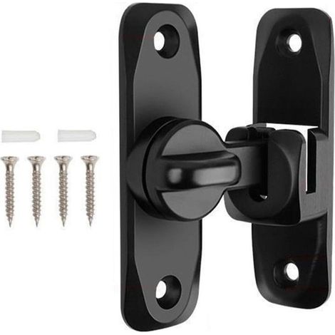 OUYLAF Verrou Serrure de Porte Coulissante Loquet 90 180 Degres Crochet de Verrouillage pour Porte Fenetre et Armoire (1/5)