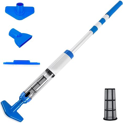 Aspirateur de Piscine sans Fil avec Manche Télescopique, 3 en 1 Débit d'Aspiration 20L/Min Nettoyeur de Piscine Batterie pour Petites Piscines Spas (1/5)