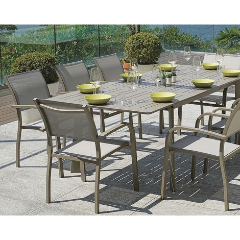 Tavolo allungabile in alluminio tortora 160-240x102 cm MALIGI HOME MG-DEBORA Tortora (1/5)