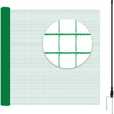 WOLTU Kit di recinzione in PE per pollame con Picchetti, Funi e Fascette 15x1,2 m, Verde (1/5)