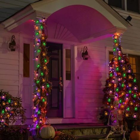 Guirlande Lumineuse Solaire Halloween - - 6.5M 30LED - Blanc chaud - Couleurée - Extérieur (1/4)