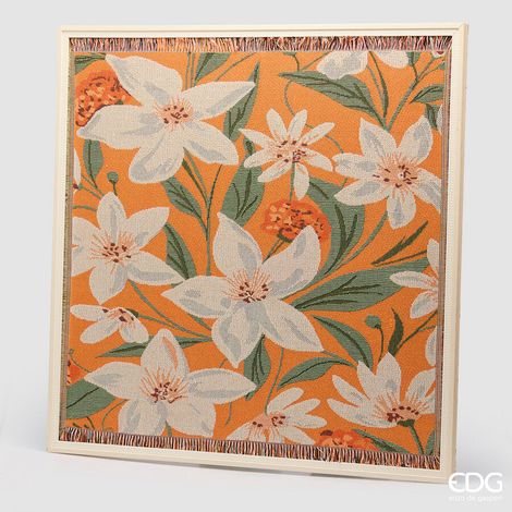EDG Enzo De Gasperi Quadro Fiori Quadrato 97 x 97 Cm Orange Mix – Decorazione Parete Design Moderno Casa (1/3)