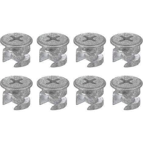 8 Stück 12 x 10 mm Möbel-Nocken-Sicherungsmuttern, Gelenkverbinder, Sicherungsmuttern, Möbel-Verbindungsnockenbeschläge (1/4)