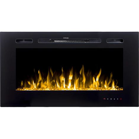 Caminetto elettrico da parete L101,6 x P14 x H54,4 cm Nero - CALBUCO (1/5)