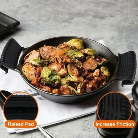 Manches Silicone Anti-Chaleur - Protection Thermique Pour Poignées De Casseroles Et Poêles - Lot De 4 Pièces (1/4)