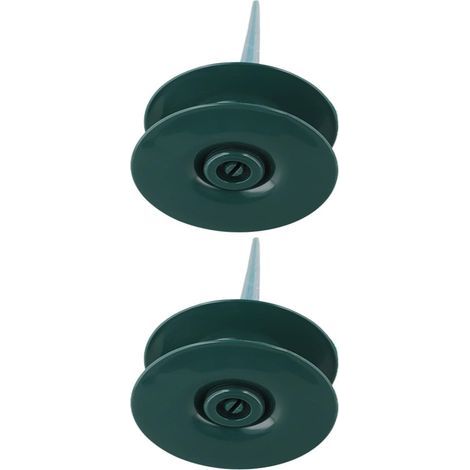 Lot de 2 rouleaux de guidage de tuyau d'arrosage robustes en résine lisse avec piquet en zinc pour plantes, garde-tuyau (1/5)