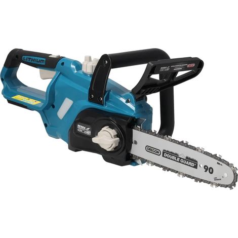 Tronçonneuse sans fil 10" 18 V, 250 mm, 5,6 m/s, vitesse de coupe 5,6 m/s, avec chaîne sans batterie et chargeur dans le carton, idéale pour bois de chauffage et arbre, 40 dents (1/5)