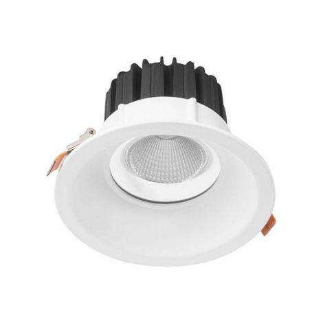 Forlight Dorit - Downlight LED Encastrable LED 15.7W et 1149lm avec Blanc Chaud 3000K. Diamètre 14cm. Structure en Aluminium. Usage Intérieur IP44. Coloris Blanc