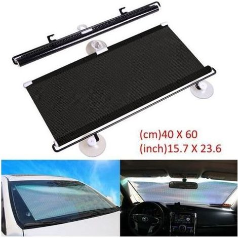 pair Pare-soleil,Pare soleil rétractable automatique pour voiture,rideau télescopique pour fenêtre latérale - Type Black (1/3)