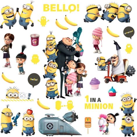 31 stickers repositionnables Les Minions (1/3)