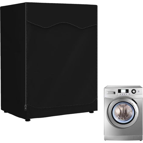 Housse de protection sèche-linge frontal XL - Tissu Oxford 210D imperméable avec fermeture éclair - Anti-poussière et pluie - Pour cuisine, buanderie, supplérieur - Taille XL (85x60x65cm), noire