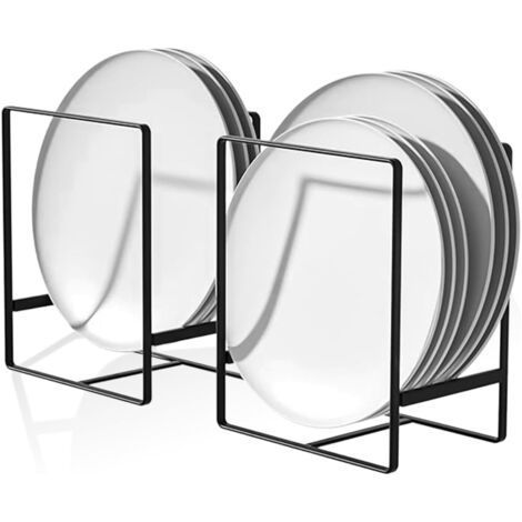 2 pièces range assiette, range assiette placard noir, support assiette, porte assiette, rangement assiettes placard, rangement assiette pour assiettes, couvercles de casseroles 14x12x12cm (1/5)