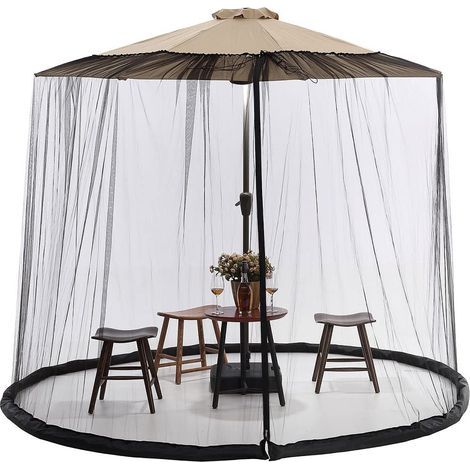 Mosquitera AIDUCHO para sombrilla, malla de 24x38 cm para toldo de sombrilla de patio, de 2,1 a 3,6 metros (7 a 12 pies) para sombrilla de patio exterior con malla de poliéster y base rellenable. (1/5)