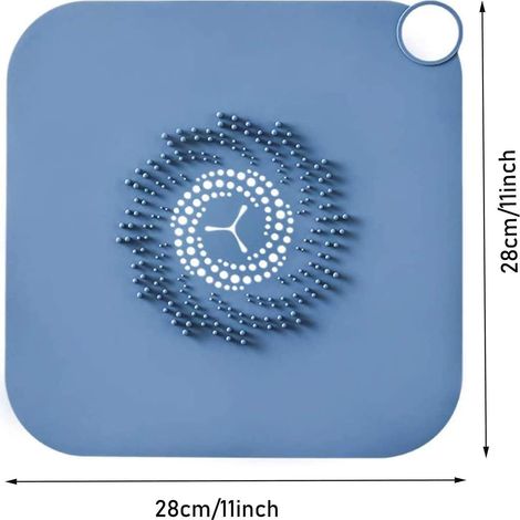 Set mit 2 rutschfesten Silikon-Abflussmatten für Dusche und Waschbecken, zum Schutz von Dusch- und Küchenspülenabflüssen