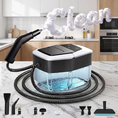 Portable Nettoyeurs Vapeur électriques Nettoyeur Vaporisateur Appareil Vapeur Nettoyeur Vapeur a Main Haute Pression Voiture Vitre Canapé Maison Voiture Fenêtres Cuisine Salle de Bain Sol (noir) (1/5)