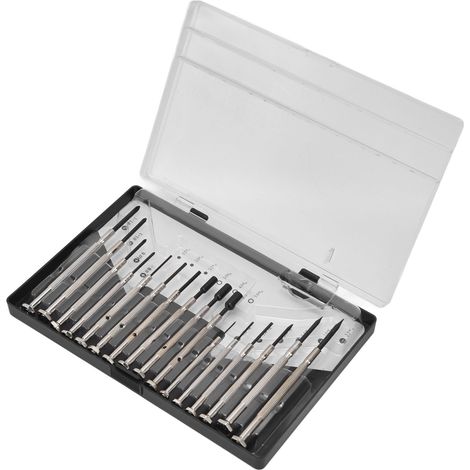 Lot de 16 tournevis fente philips hexagone 1SD-016D acier carbone chrome vanadium ABS boîtier coffret réparation appareils électroniques (1/5)