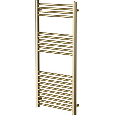 Pizarro Brushed Brass 1200mm x 600mm Straight Heated Towel Rail (1/5)