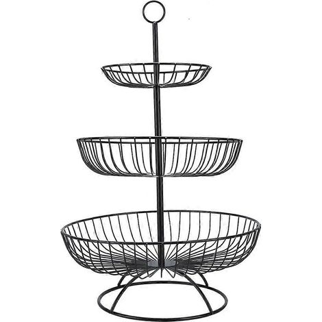 Corbeille de Rangement à Fruits Moderne 3 Niveaux pour Salon, Plateau à Dessert et Vaisselle, Décoration de Table (1/5)