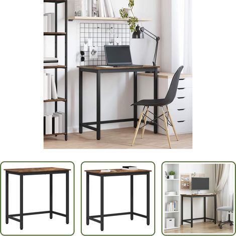 vidaXL Bois d'ingénierie - table Chêne fumé 100 x 50 x 76,5 cm Bois d'ingénierie et acier (1/5)