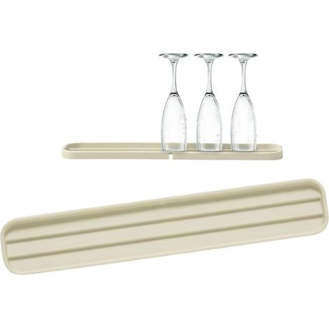 Plateau d'évier - Porte-éponge en silicone antidérapant Porte-savon Tapis d'égouttage pour bouteille (1/5)
