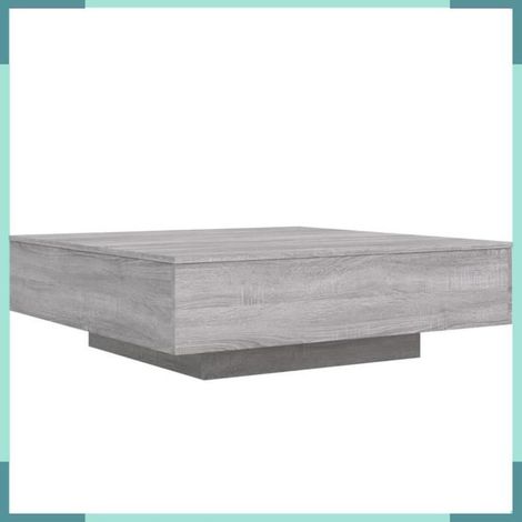 Table basse - 836607 - Sonoma gris - 100x100x31 cm - Avec lumières LED (1/5)