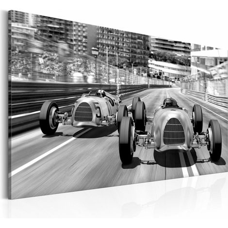 Tableau anciennes voitures de course - 120 x 80 cm (1/4)