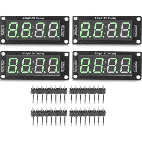 4 Set 4 Digit Digital Tube LED Display Board 7 Segments Clock Module TM1637 0.56in Green MRA041A