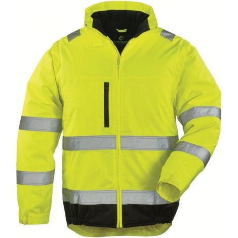 Giubbotto 2 in 1 alta visibilità con maniche rimovibili Coverguard Hi-Way XTRA Giallo XXL
