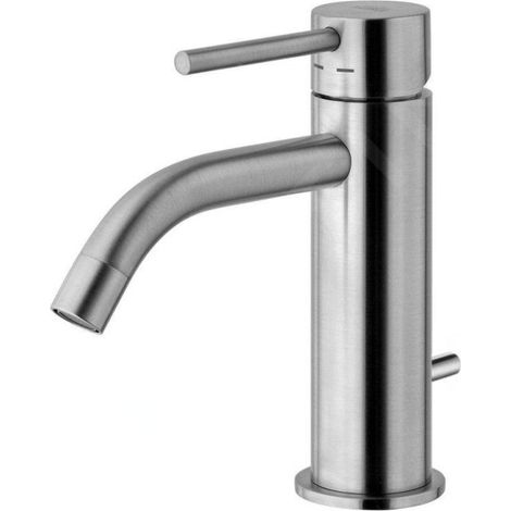 Mezclador de lavabo en color acero cepillado con desagüe de 1"1/4 Paffoni Light LIG075ST Steel Looking (1/2)
