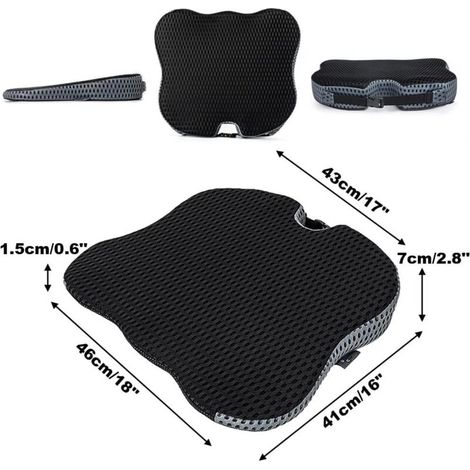 Cuscino universale in memory foam per sedile auto, ufficio, sedia a rotelle - Traspirante, confortevole, supporto lombare - ALTRO (1/3)