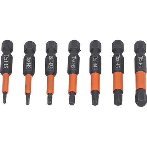Jeu de 7 embouts de vissage magnétiques en acier, douilles hexagonales pour perceuse, accessoires de tournevis électrique (1/5)