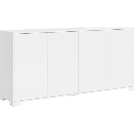 Buffet bas italien 4 portes Lumina 172cm - Design contemporain et intemporel-Blanc brillant (1/4)
