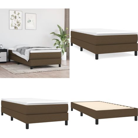 Giroletto a Molle con Materasso Marrone Scuro 90x200 cm Tessuto - Materasso a molle - Letto con materasso