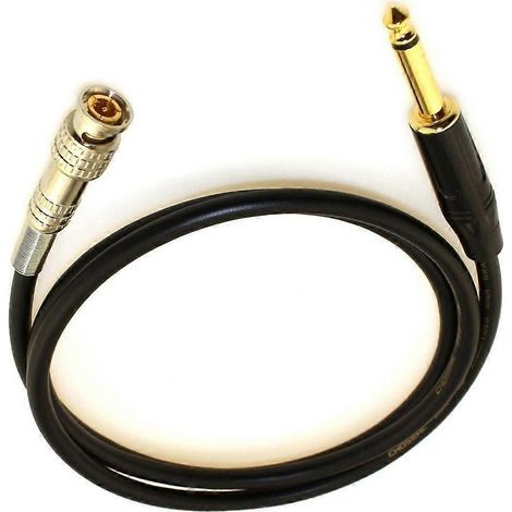 Câble audio HiFi 6,35 mm vers BNC (connecteur OFC 4N Q9 99,99 % 6,5 mm/6,35 mm vers BNC) pour connexion d'amplificateur de guitare mono. (1/3)
