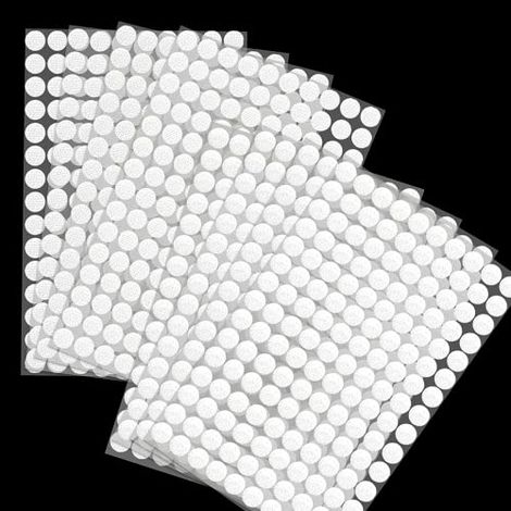 1000 Pcs Scratch Autocollant Rond,1000 Paires 10mm Pastille Scratch Autocollant Crochets et Boucles, Blanc Double Face Rond Pastille Adhesive Collant Point, pour DIY, Artisanat etc.