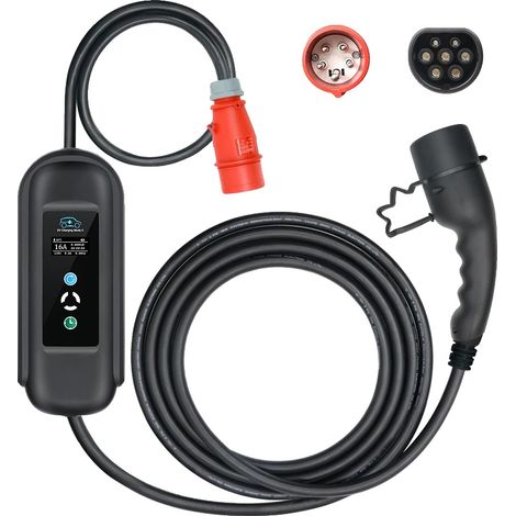 Tragbares EV-Ladegerät, einstellbarer Strom, Timer-Funktion, Kein Adapter, TYP2 (1/2)